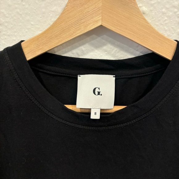 Goop G label Christopher poplin puff sleeve top in black - Picture 3 of 7